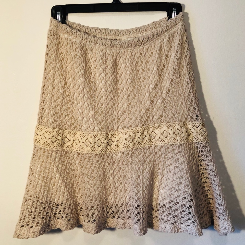 Cream Crocheted Skirt